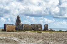Old Historic House As Ruin At Coast Of Bonaire