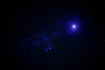 Wall Mural - space background with nebula and stars.
