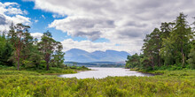 Loch Lochy River With Moutains In Background, Lochaber, Scotland