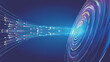Color dot line spiral vortex launch Internet technology big data background