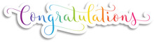 CONGRATULATIONS! Colorful Brush Lettering Sticker On Transparent Background
