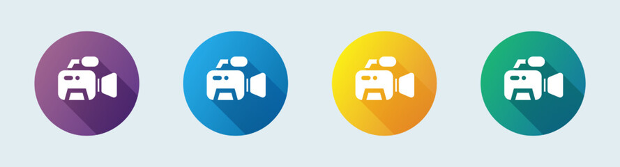 Aufkleber - video camera solid icon in flat design style. movie equipment signs vector illustration.
