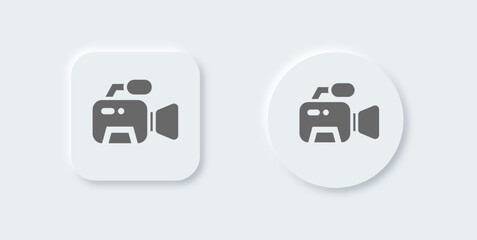 Aufkleber - video camera solid icon in neomorphic design style. movie equipment signs vector illustration.