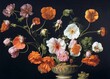 vintage painting of flowers in vase