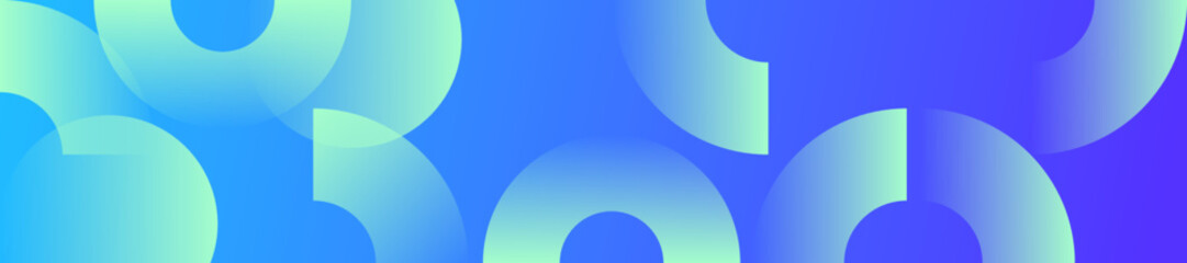 Aufkleber - bubble data round cd circle business light multiply blue blending color theme and gradient long banner design in dark modern abstract shiny effect futuristic style corporate backdrop