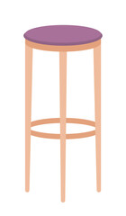 Poster - Bar chair semi flat color vector character. Full sized item on white. Convenient element of interior. Public place arrangement simple cartoon style illustration for web graphic design and animation
