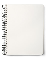 blank notebook on a white background