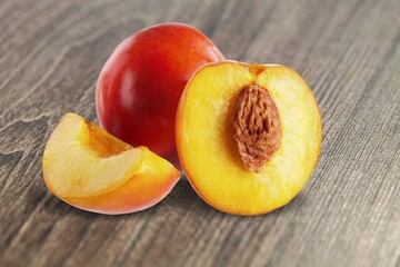 Wall Mural - Fresh ripe sweet Peach fruit