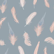 Seamless Pattern With Delicate Feathers