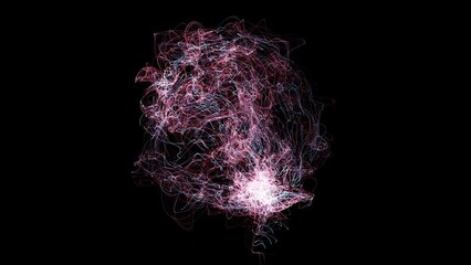 Wall Mural - Cosmic energy strings. Energy flows in the form of thin bright elements. Lines form structural fibers