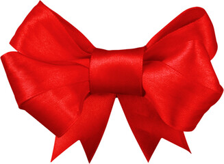 Wall Mural - red satin gift bow isolated on white background