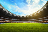Fototapeta Sport - Soccer stadium field, soccer background