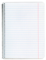 Poster - Open blank notebook on a white background