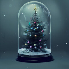 christmas trees and snow globes, northern lights and christmas decorations, santa's house and fallin