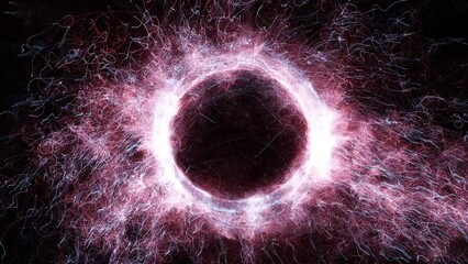 Wall Mural - Cosmic energy strings. Energy flows in the form of thin bright elements. Lines form structural fibers