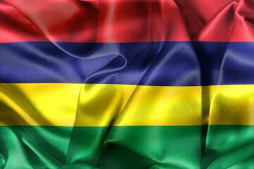 Poster - Mauritius flag - realistic waving fabric flag