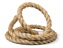 Ship Rope And Knot Isolated On White Background