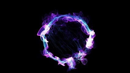 Wall Mural - Cosmic energy strings. Energy flows in the form of thin bright elements. Lines form structural fibers