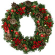© BillionPhotos.com - Christmas decorative wreath of holly, mistletoe and cones