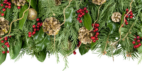 Wall Mural - christmas decorations isolated on background