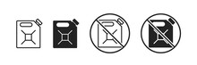 Fuel Canister Line Icon. Transportation Symbol. Jerrycan Sign.