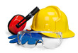 Safety equipment - hardhat, goggle, gloves and eye protection