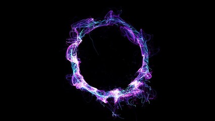 Wall Mural - Cosmic energy strings. Energy flows in the form of thin bright elements. Lines form structural fibers