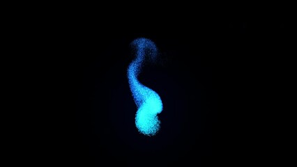 Poster - CG Flame. Fire game asset. Isolated on black background. Blue Color. 4k animation. 