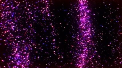 Poster - 4K Bokeh lights. Glowing particles. Floating defocused light particle. Isolated on black background. Gold color. Xmas backdrop. 2023 New Year. Motion graphics.