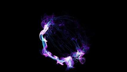 Wall Mural - Cosmic energy strings. Energy flows in the form of thin bright elements. Lines form structural fibers