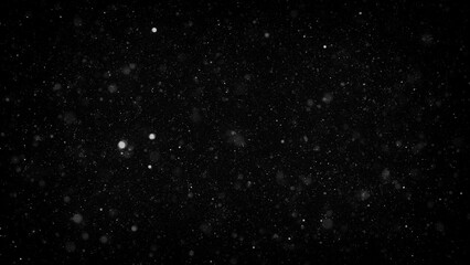 Poster - Particles Floating In Fluid Space Background/ 4k animation of an abstract backgroud with floating particles inside fluid space with ambien occlusion and depth of field blur