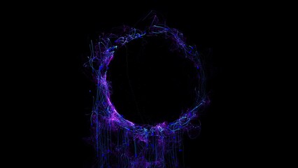 Wall Mural - Cosmic energy strings. Energy flows in the form of thin bright elements. Lines form structural fibers