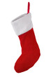Santa's red stocking. Concept of christmas or holiday.