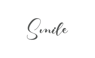 Wall Mural - Smile text lettering, hand drawn style phrase. Positive quote.