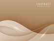 futuristic brown gradient abstract background with shadow waves and luxurious golden lines