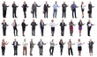 © ASDF - group of business people showing thumbs up isolated