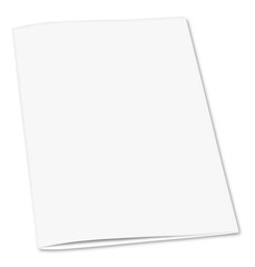 Sticker - Close up of a blank folded white paper on white background