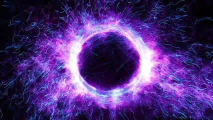 Wall Mural - Cosmic energy strings. Energy flows in the form of thin bright elements. Lines form structural fibers