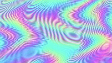 Fototapete - Seamless abstract holographic wavy background for loop playback. 4k viseo