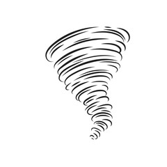 Poster - Tornado line icon. Spiral whirlwind and hurricane with speed whirl and funnel, danger wind symbol of storm weather and extreme tornado disaster in nature, speed cyclone vector illustration.
