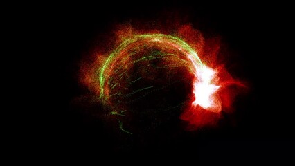 Wall Mural - Cosmic energy strings. Energy flows in the form of thin bright elements. Lines form structural fibers