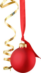 Sticker - Christmas ball with a curly ribbon