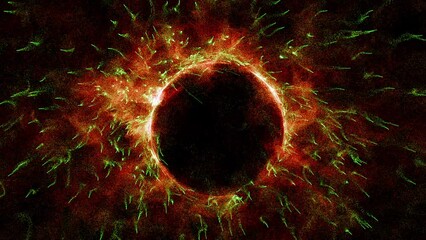 Wall Mural - Cosmic energy strings. Energy flows in the form of thin bright elements. Lines form structural fibers