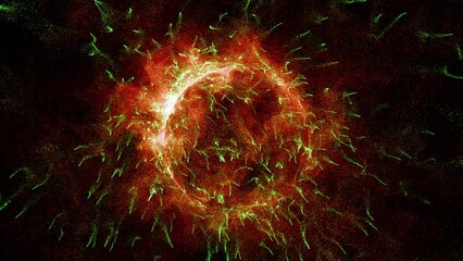 Wall Mural - Cosmic energy strings. Energy flows in the form of thin bright elements. Lines form structural fibers
