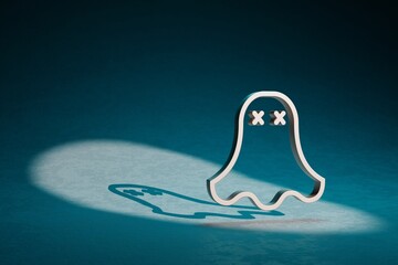 Poster - Beautiful abstract illustrations ghost RIP symbol icon on a dark blue background. 3d rendering illustration. Background pattern for design.