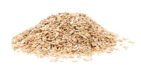 Wall Mural - Oat flakes isolated white background, close up. oatmeal. barley flakes. rolled oat