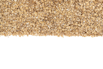 Wall Mural - Oat flakes isolated white background, close up. oatmeal. barley flakes. rolled oat