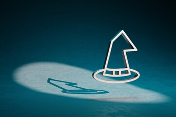 Poster - Beautiful abstract illustrations Which hat symbol icon on a dark blue background. 3d rendering illustration. Background pattern for design.