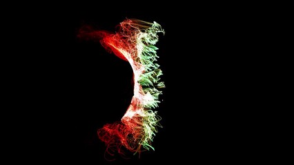 Wall Mural - Cosmic energy strings. Energy flows in the form of thin bright elements. Lines form structural fibers