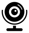 Webcam flat icon isolated. Web camera filled icon